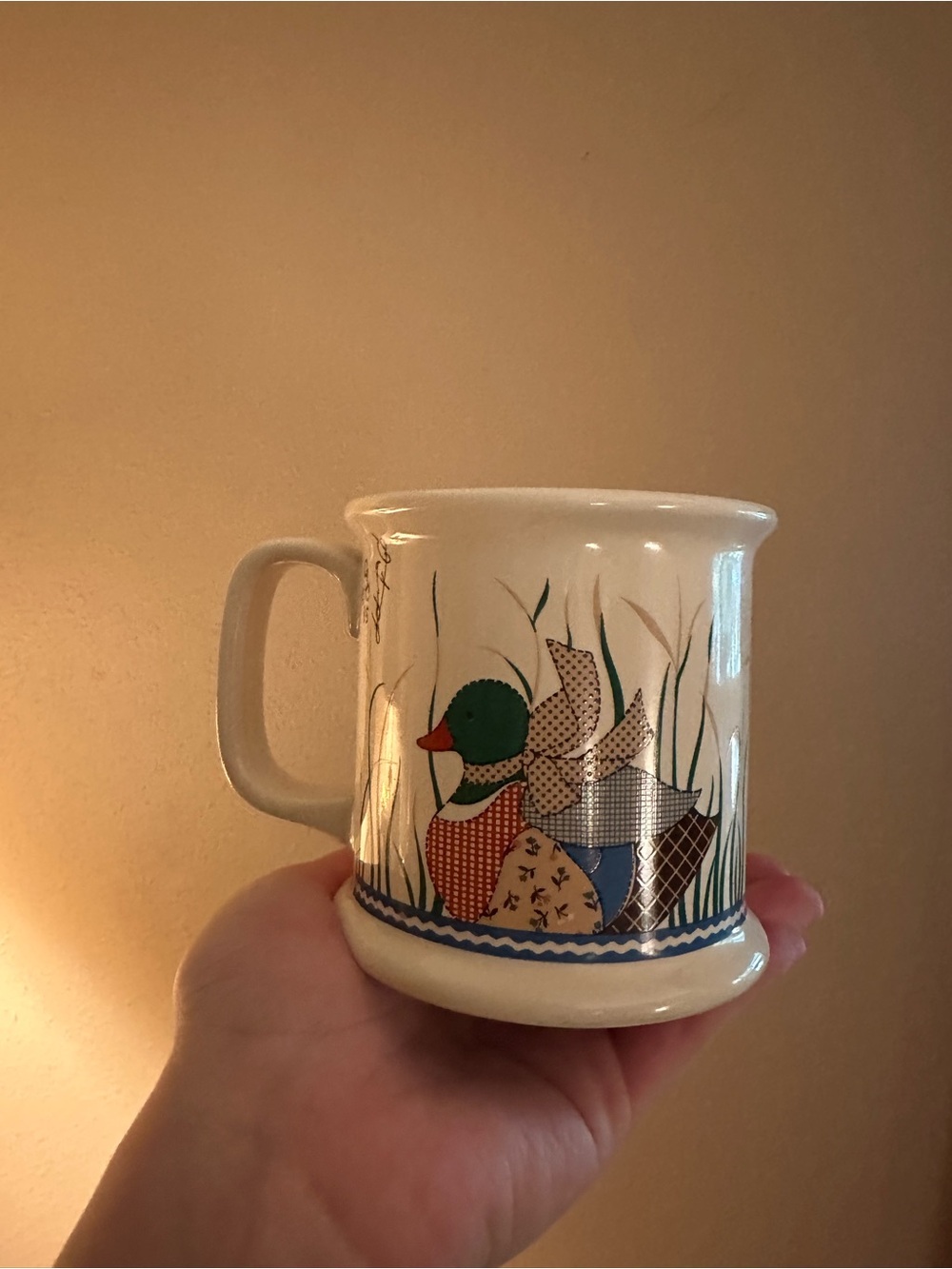 Ceramic Mug with patchwork duck